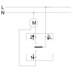 SIMON 54 Wyłącznik łącznik żaluzjowy trójpozycyjny 1-0-2 do ramki antracyt DZW1K.01/48